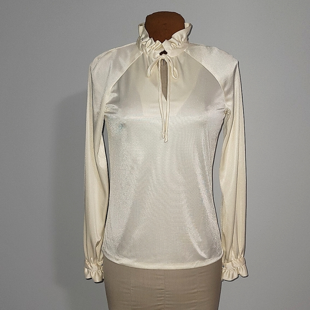 Vintage (50's) Ivory blouse  Sz S